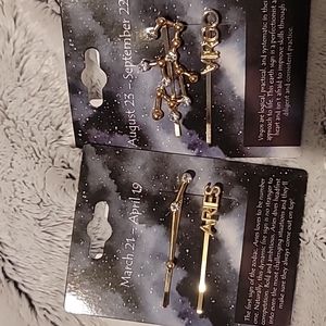 Gold Astrology hair pins